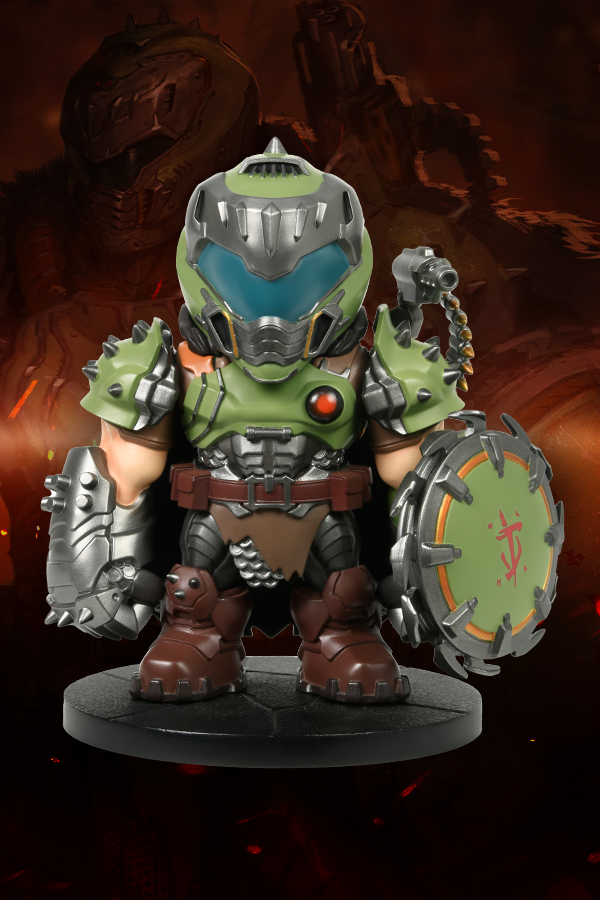 Mini figura da collezione di DOOM, il Cacciatore delle Ere Oscure